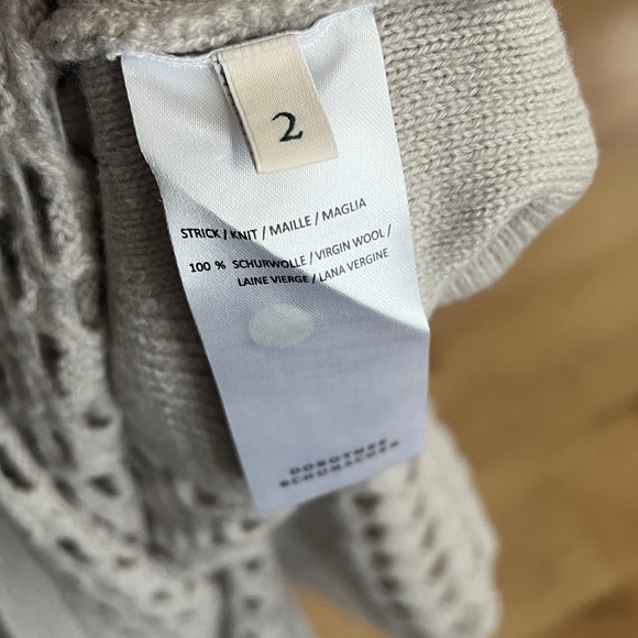Dorothee Schumacher Sz 2 (M) Gray Wool Lazer Eyelet Knit Sweater Made in Germany - Picture 5 of 9